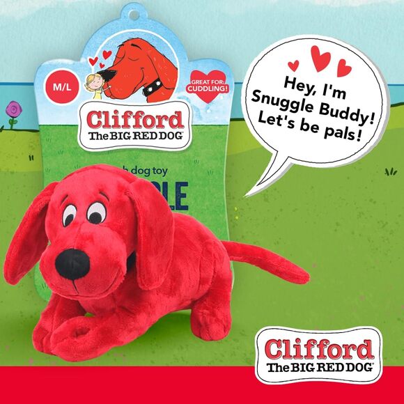 Clifford Snuggle Buddy Plush Dog Toy 14 Inch Squeaky Crinkle Comfort Play Pet - Picture 2 of 7